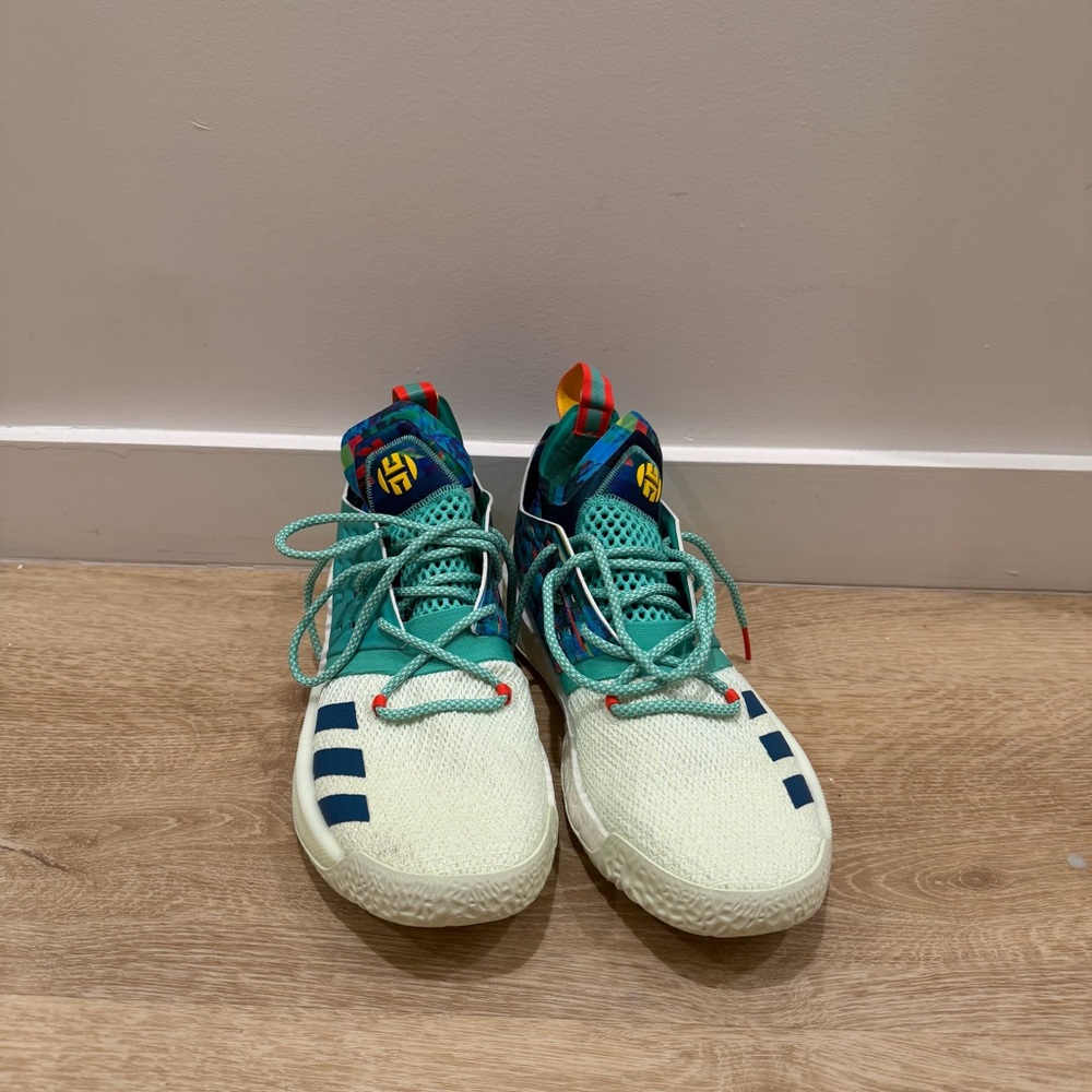 Adidas Harden Athletic Sneakers in Teal and Cream - Basketball Shoes